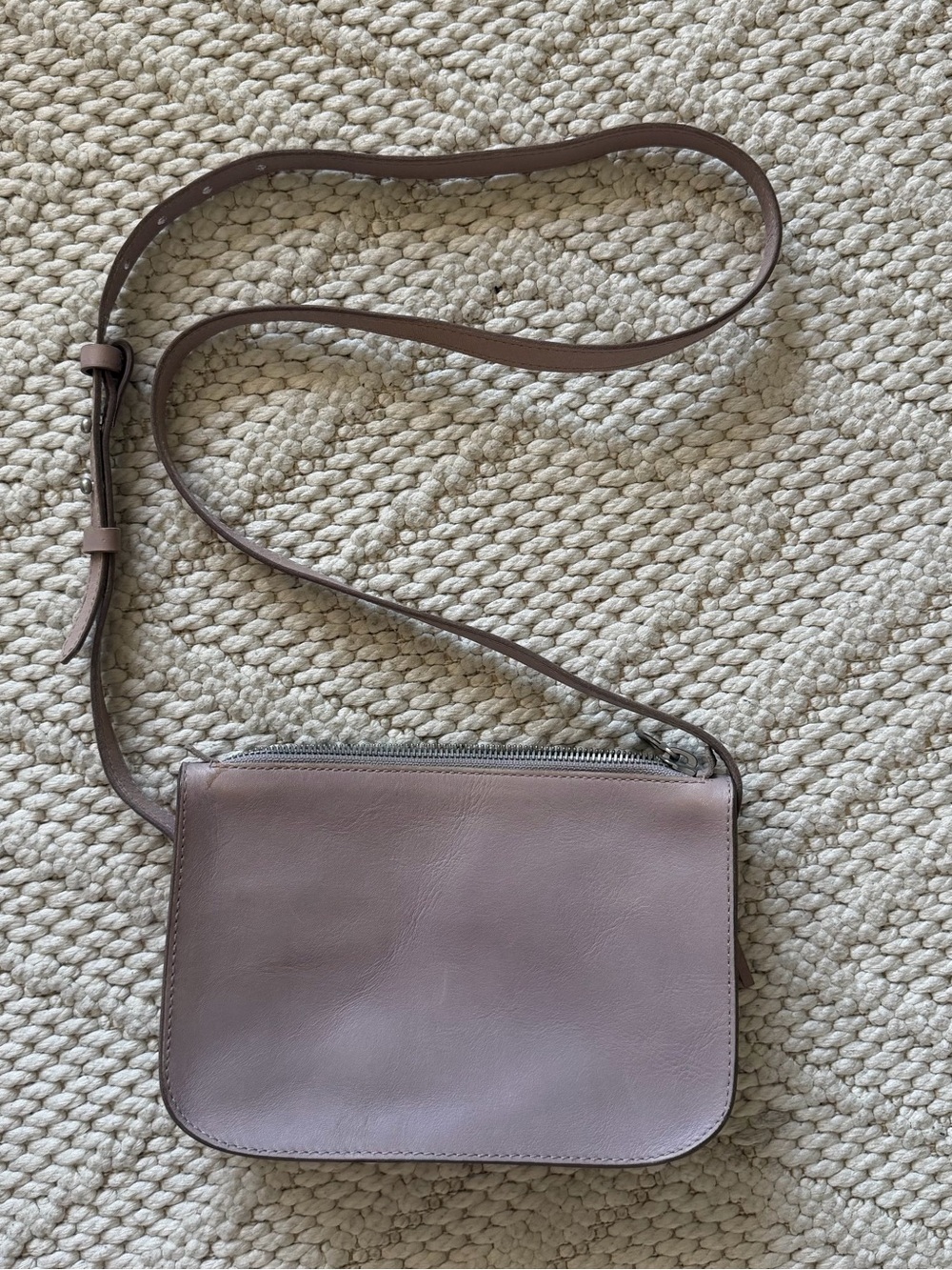 Madewell Leather Crossbody in Dusty Mauve